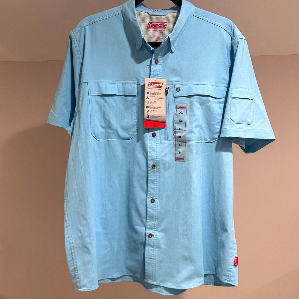 Coleman Mens UPF 30 Outdoor Adventure Short Sleeve Button Down Shirt